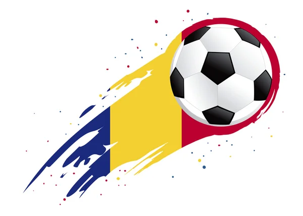足球与抽象罗马尼亚徽章背景 — 图库矢量图片