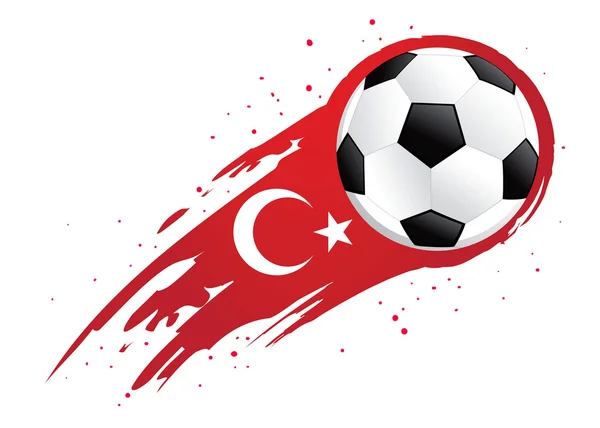 Soccer Ball With Abstract Turkey Insignia Background — Stock Vector