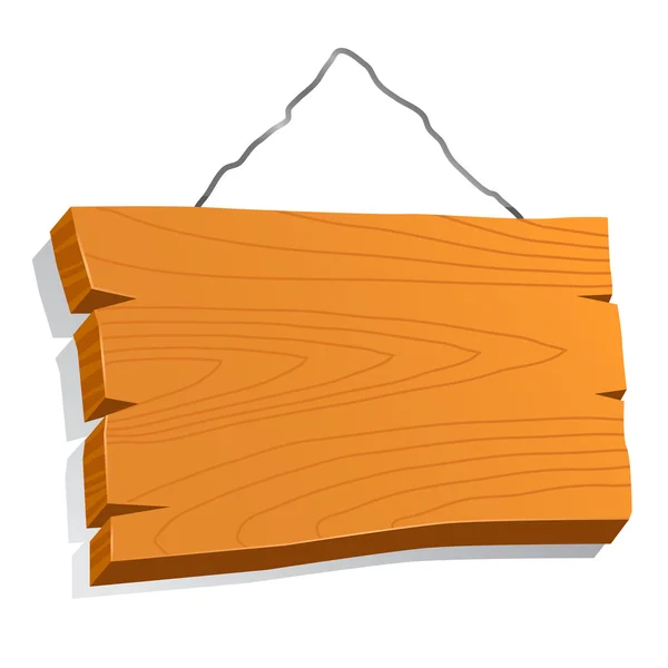 Placa de madeira em branco Sinalização pendurada — Vetor de Stock