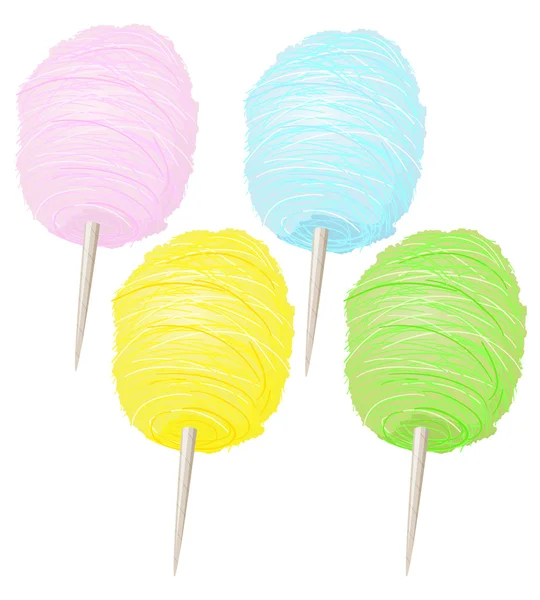 Renkli tatlı yumuşak pamuk şeker toplama — Stok Vektör