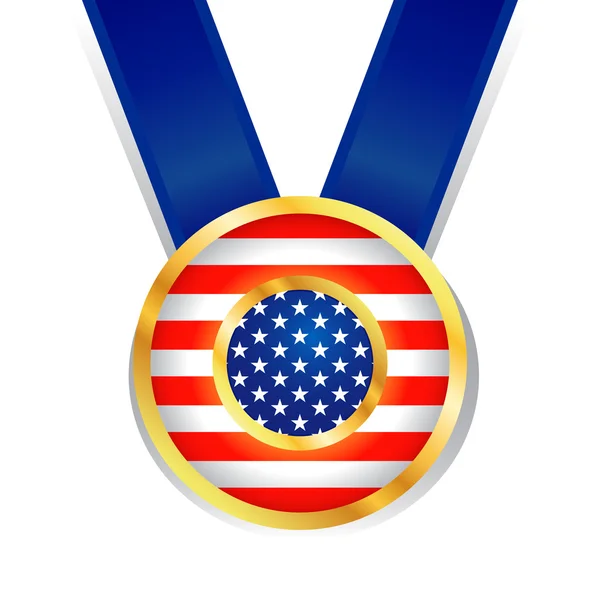 奖牌带星星和条纹美国符号 — 图库矢量图片