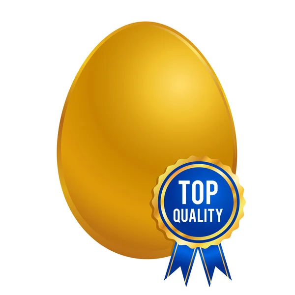 Złote jajo z najwyższej jakości marki uszczelnienie wstążki — Wektor stockowy