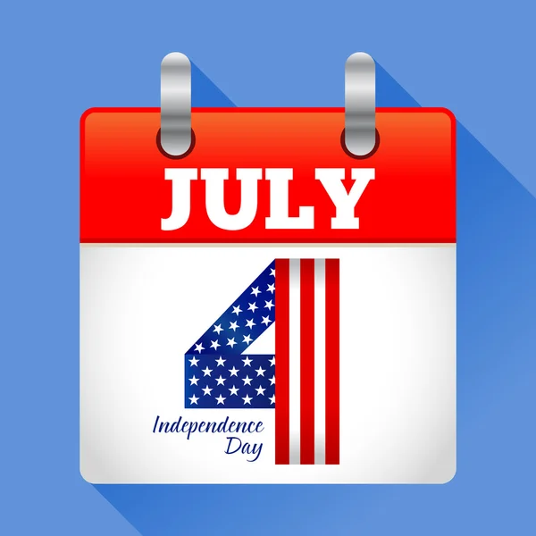 Calendario del 4 de julio Icono Símbolo del Día de la Independencia Americana — Vector de stock