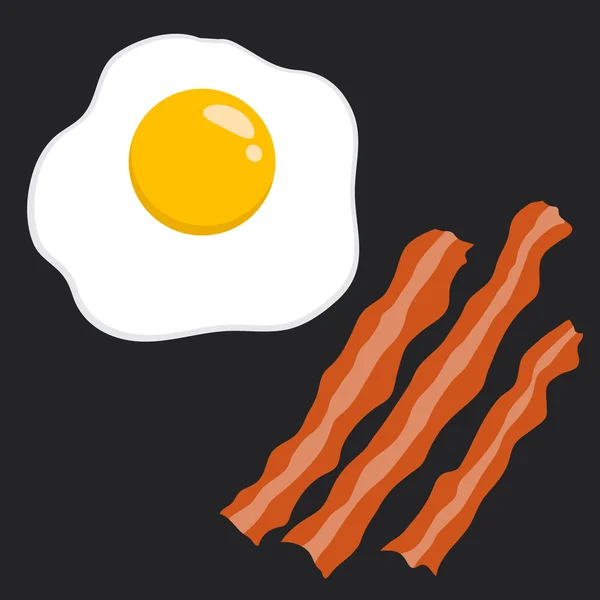 Ilustração do vetor do bacon e do ovo — Vetor de Stock