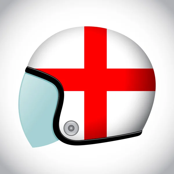 Ρετρό μοτοσικλέτα κράνος με τη σημαία της Αγγλίας — Διανυσματικό Αρχείο
