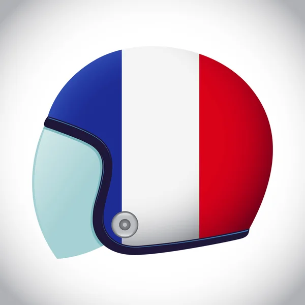Kask motocyklowy retro z flaga Francji — Wektor stockowy