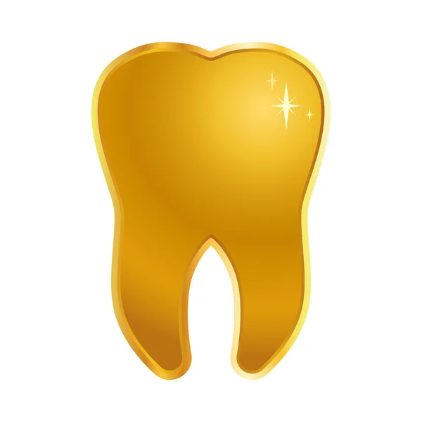 Altın parlak diş vektör — Stok Vektör