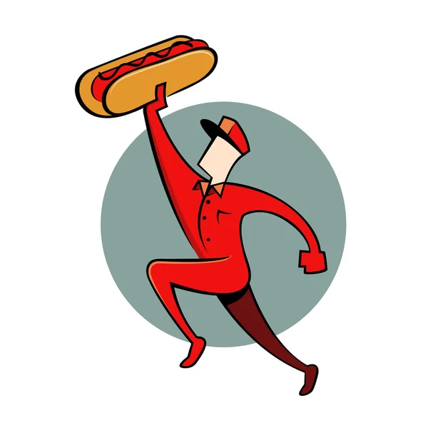 Hot Dog Guy — Stock Vector