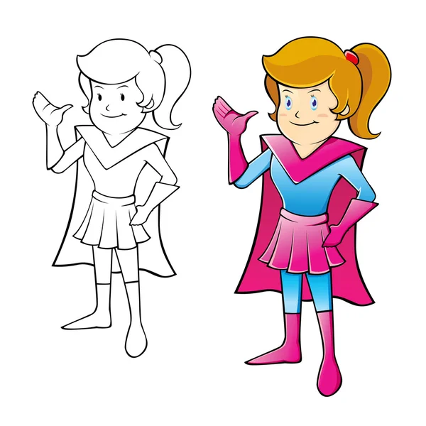 Mladá dívka Super hrdina — Stockový vektor