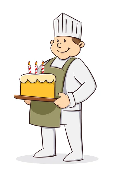 Gazdaság születésnapi torta Chef — Stock Vector