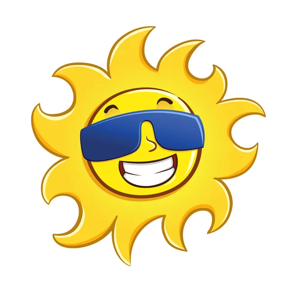 Sol feliz usando gafas — Archivo Imágenes Vectoriales