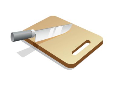 Knife and Cutting Board clipart