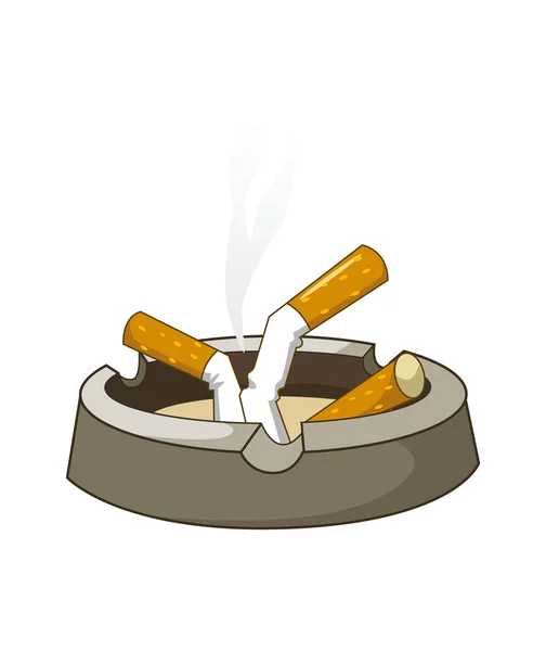 Cigarrillos en el cenicero — Vector de stock