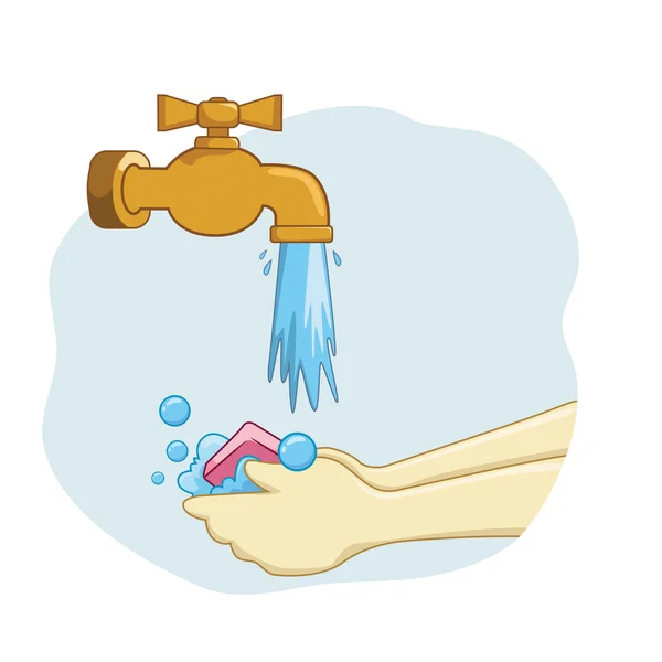 Washing Hands With Soap — Stock Vector