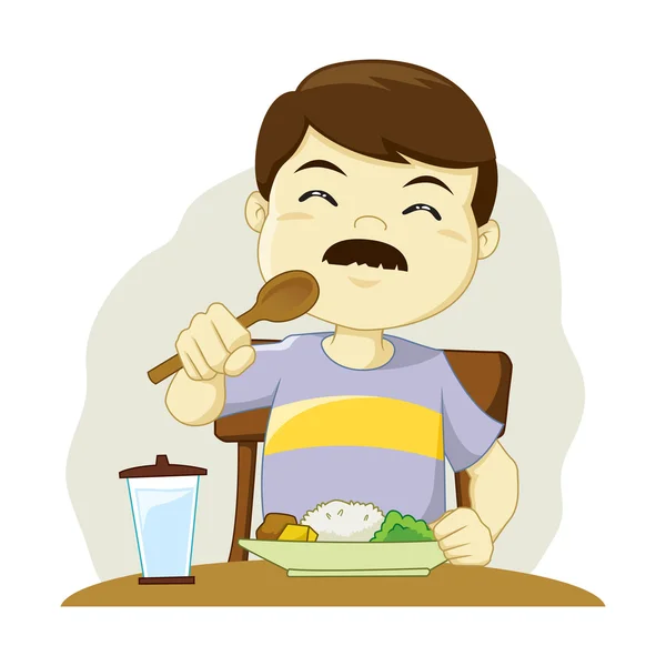 Homme prenant un repas — Image vectorielle