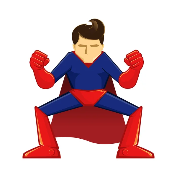 Superhero Crouching — Stock Vector