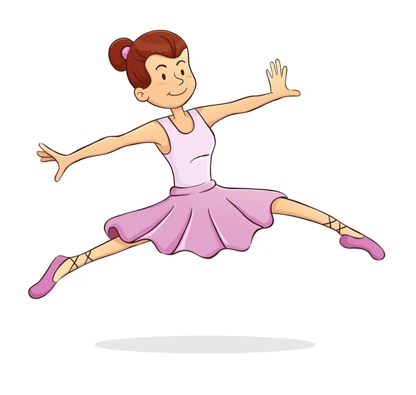 Saltando bailarina chica — Vector de stock