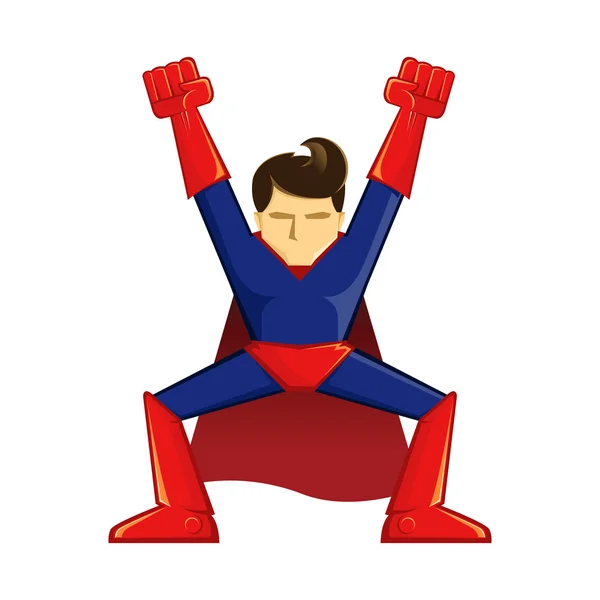 Superhero winning pose — Stock Vector