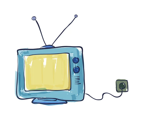 Old Television Drawing — 스톡 벡터