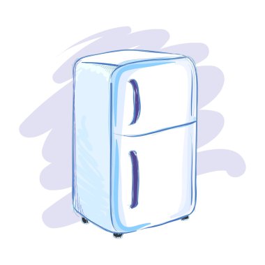 Buzdolabı el çizimi kroki çizim