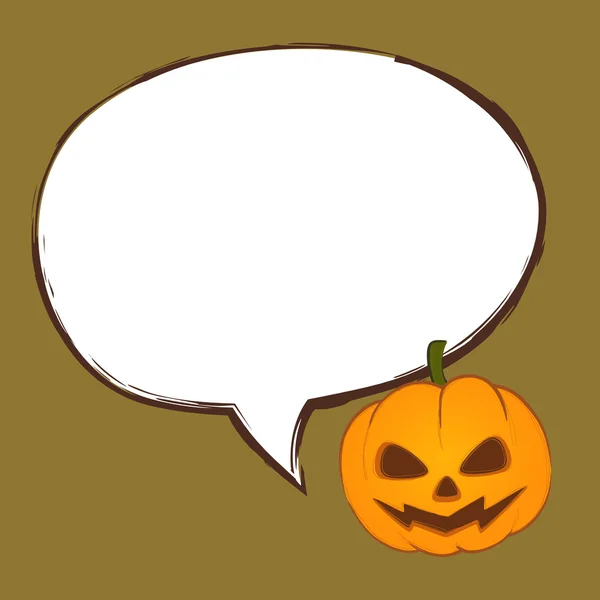 Halloween Pumpkin With Speech Bubble — Stock Vector