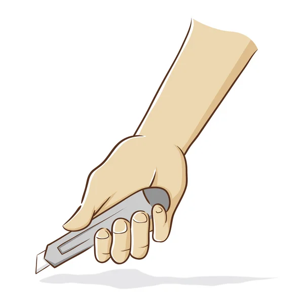 Ręki trzymającej nóż wektorowej — Wektor stockowy