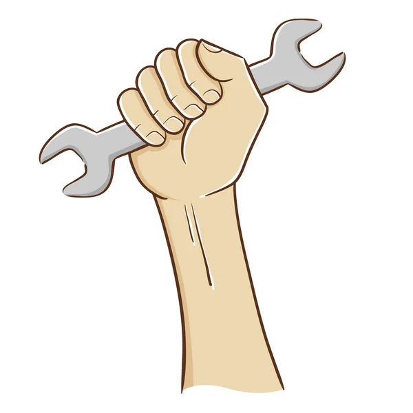Hand Holding a Wrench Vector Illustration — Stockvector