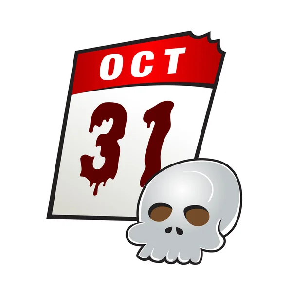 Día de Halloween en el calendario — Archivo Imágenes Vectoriales