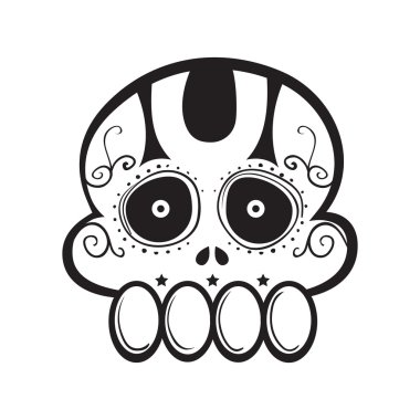 Komik şeker kafatası Hat sanatı