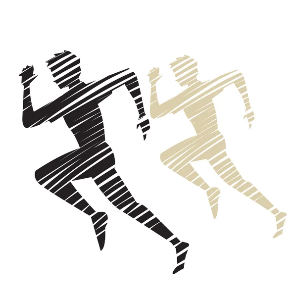 Esboçado sIllhouette de homem correndo Ilustrações De Stock Royalty-Free