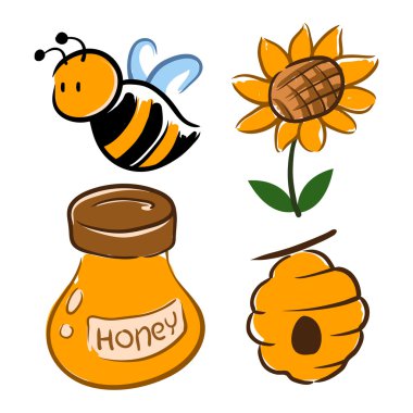 Arı bumble ve ilgili sembol tatlım