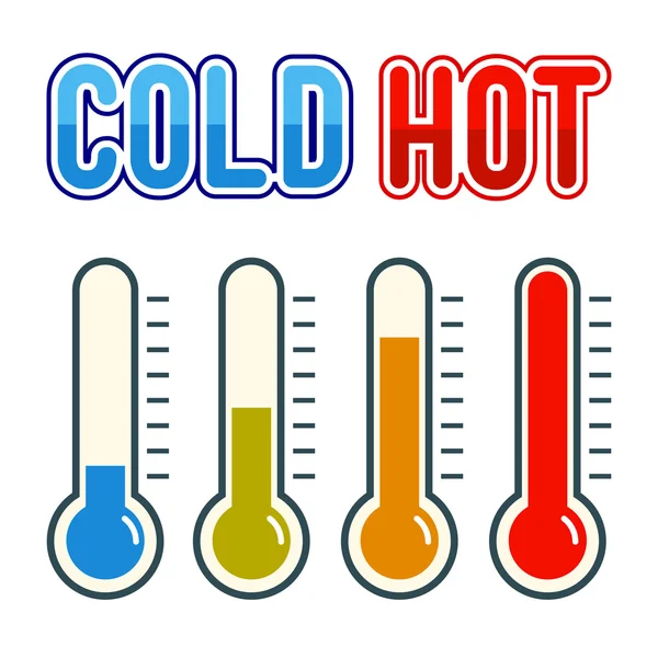 Símbolo de termómetro caliente y frío — Vector de stock