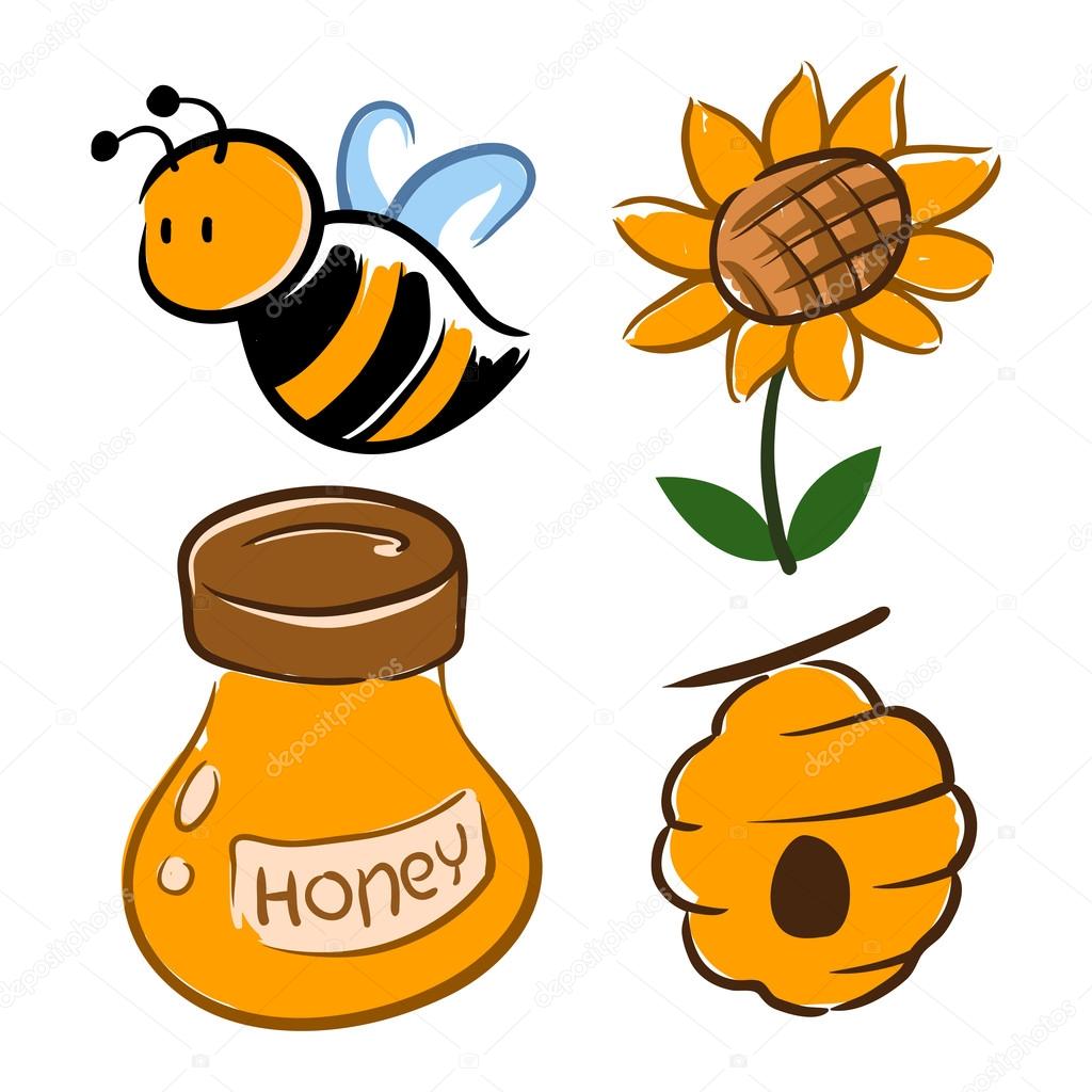 Bumble Bee And Honey Related Symbol