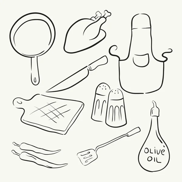 厨房烹饪设备 — 图库矢量图片