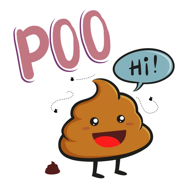 Friendly Poop Character — Stock Vector