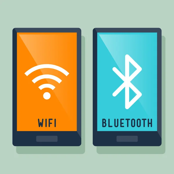 Akıllı telefon Wifi ve Bluetooth simgesini — Stok Vektör