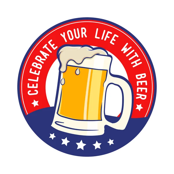 Feiern Sie Ihr Leben mit Bier-Symbol — Stockvektor