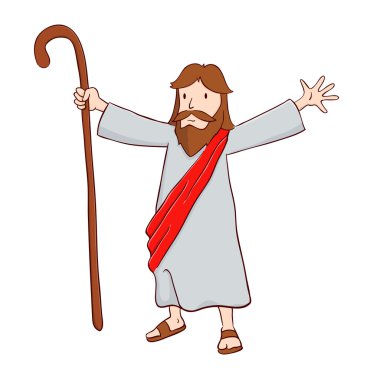 Jesus Christ The Shepherd With Open Arms clipart
