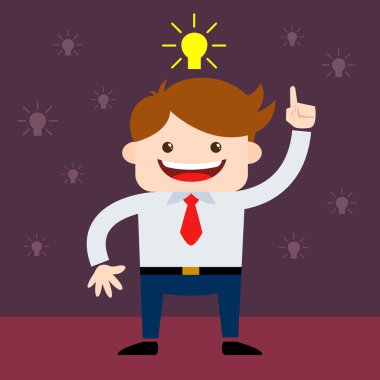 Fikirler tarafından çevrili işadamı