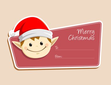 Noel Elf yüz etiketle
