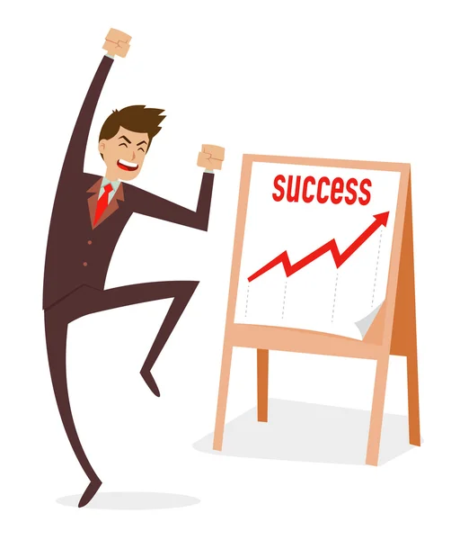 Affärsman hoppning för framgång — Stock vektor
