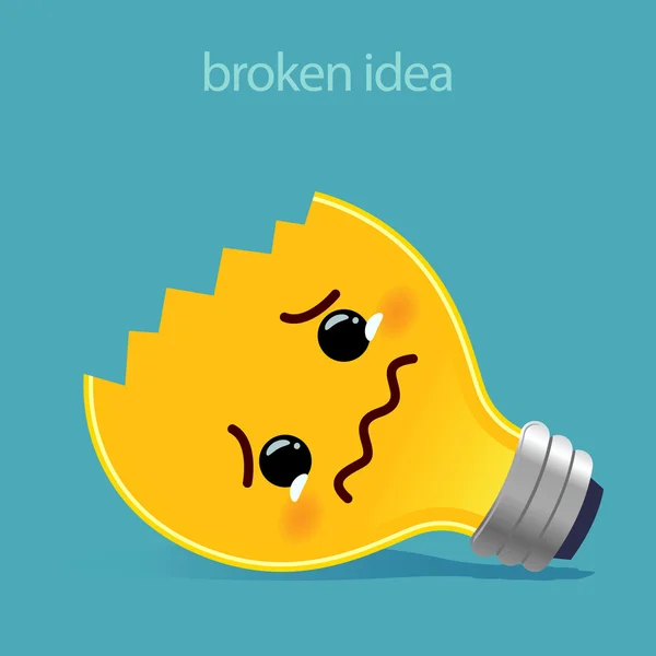 Sad And Broken Idea Concept — Stock Vector