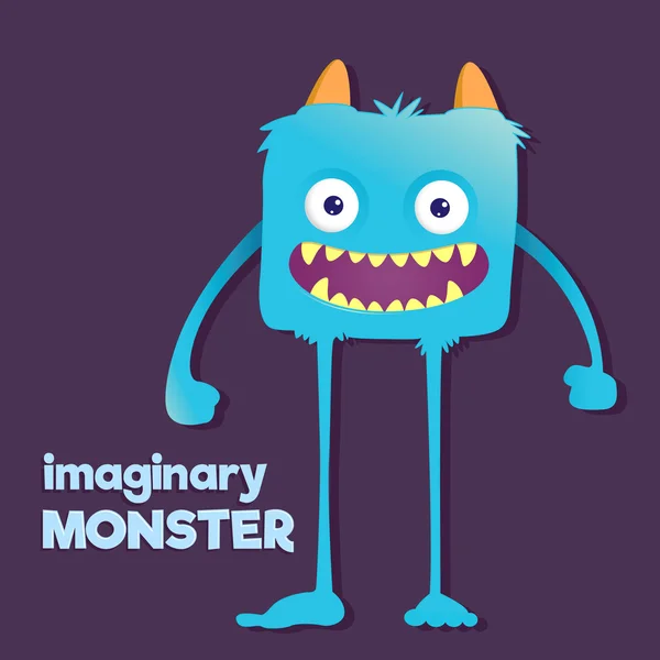 Cute Furry Imaginary Monster — Stock Vector