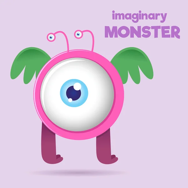 Big Eye Children Imaginary Monster — Stock Vector