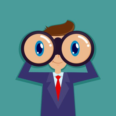 Binoküler arıyor işadamı