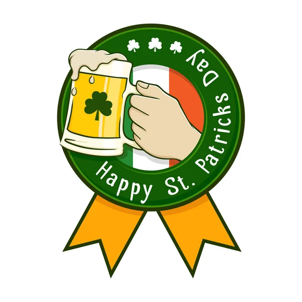 Feliz Día de San Patricio Etiqueta icono — Vector de stock