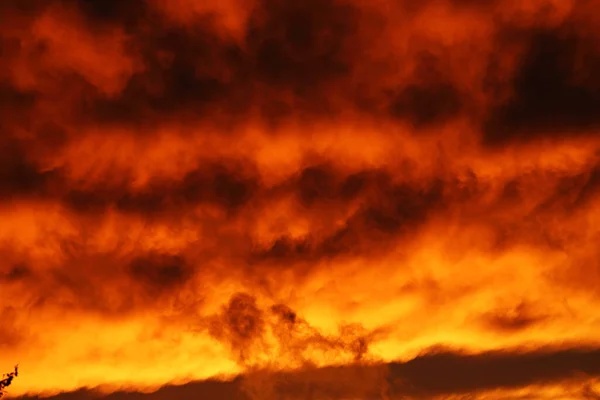 Puesta Sol Apocalíptica Fuego Cielo — Foto de Stock