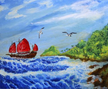 Denizdeki antik Çin gemisi