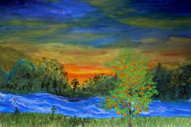 Nehir kenarındaki hurma ağacı