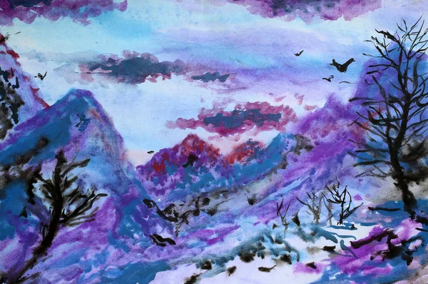 Winterliche Berglandschaft Sonnenaufgang — Stockfoto